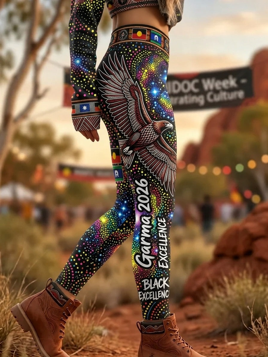 Women's AU Aboriginal Culture Printed Sports Stretch Leggings