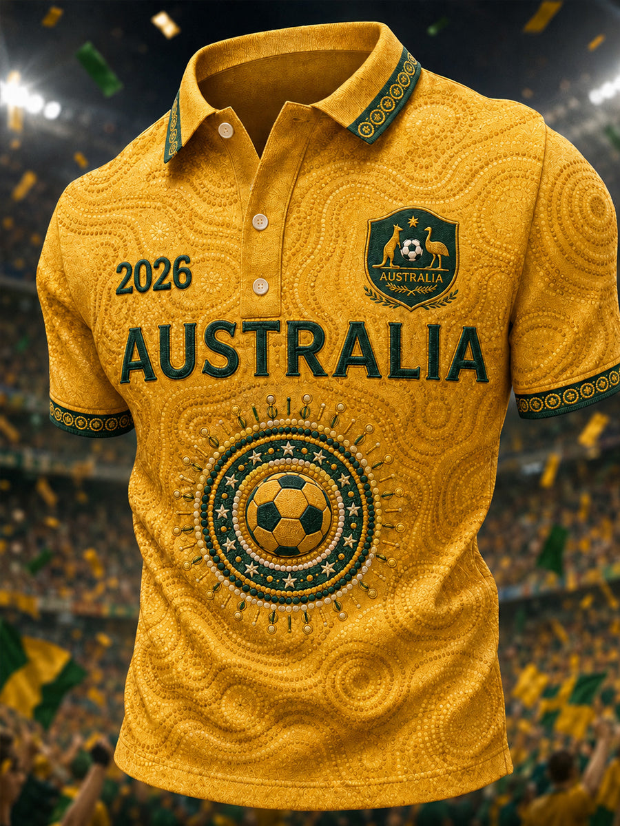 Men's Australia Soccer Fan Gift Short Sleeve Top