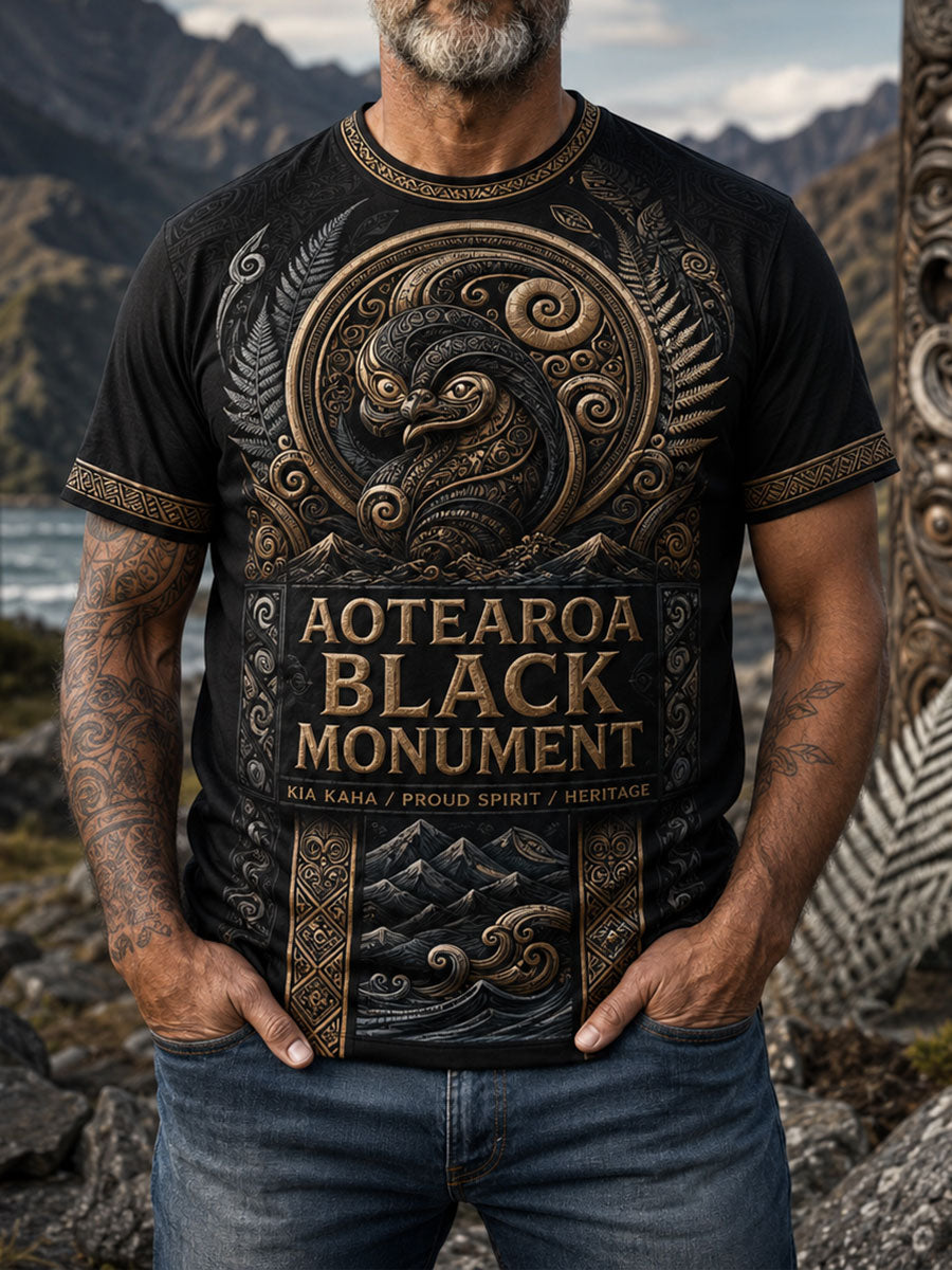 Men's NZ Maori Art Kia Kaha Printed T-shirt