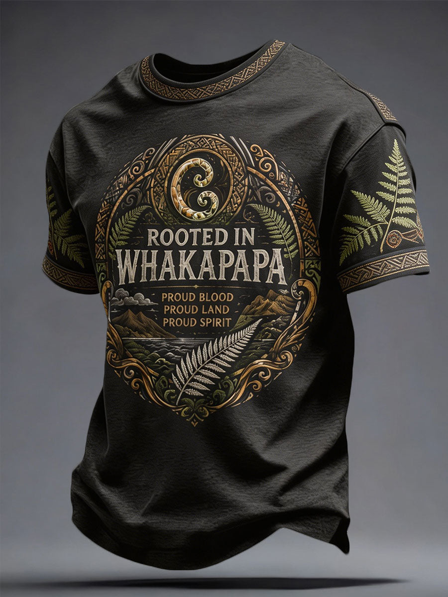 Men's NZ Maori Art Kia Kaha Printed T-shirt