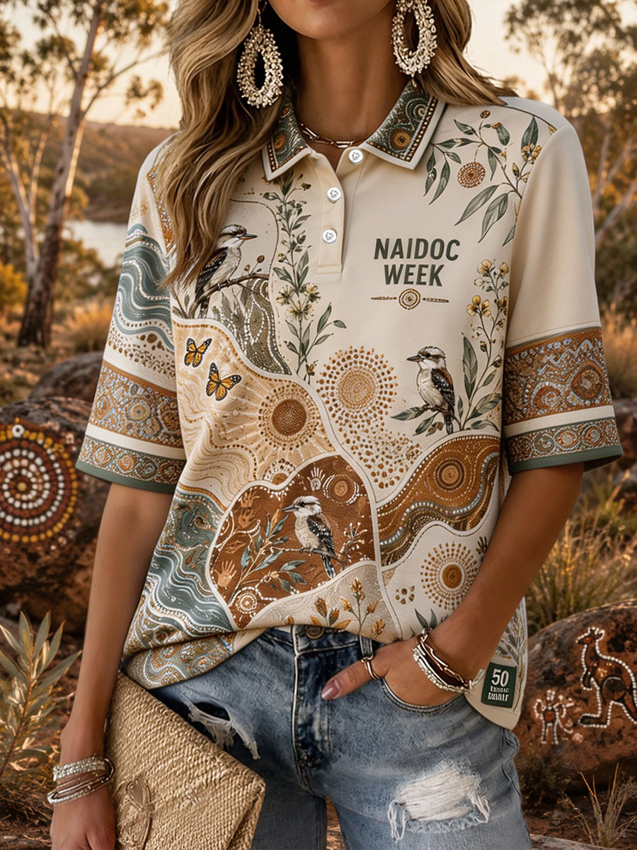 Women's Australia Aboriginal Culture NAIDOC Week Printed Casual Tops