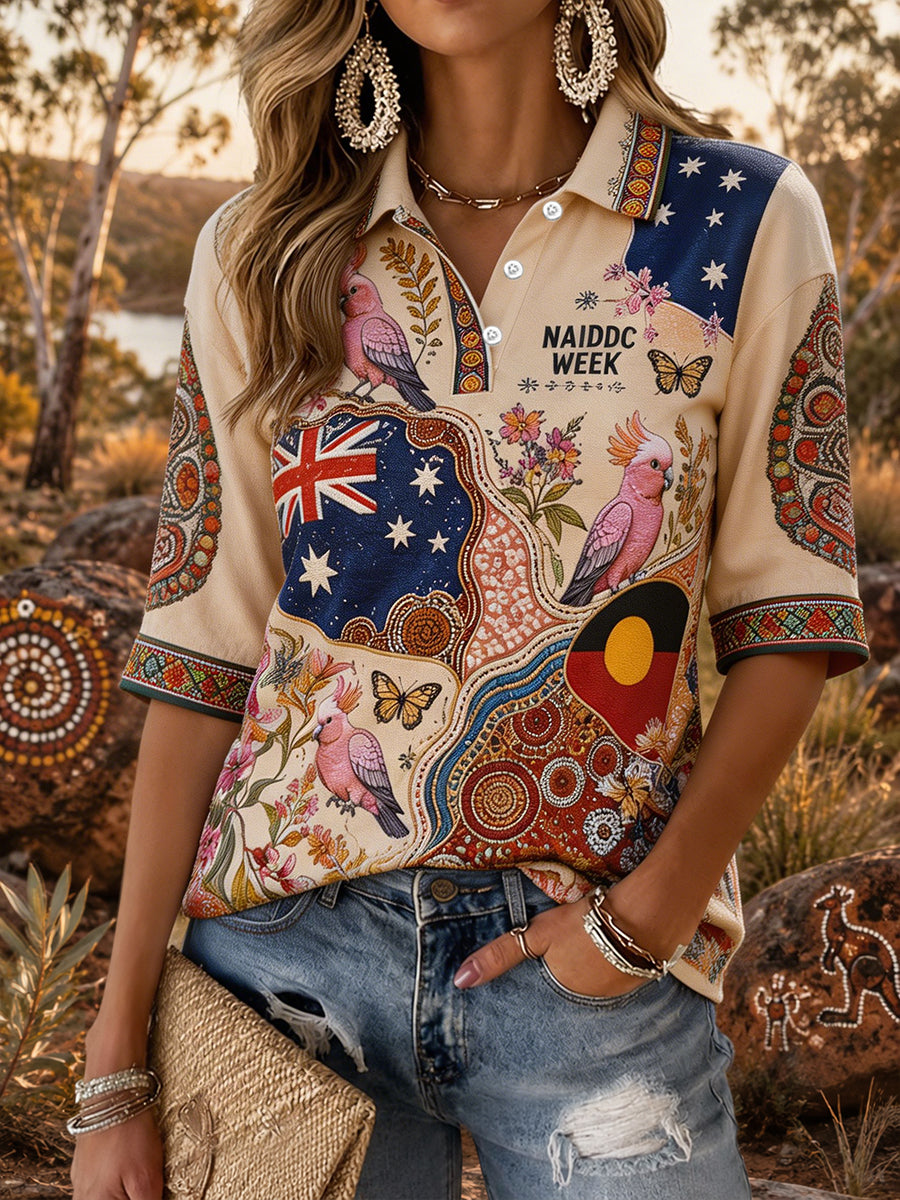 Women's Australia Aboriginal Culture NAIDOC Week Printed Casual Tops