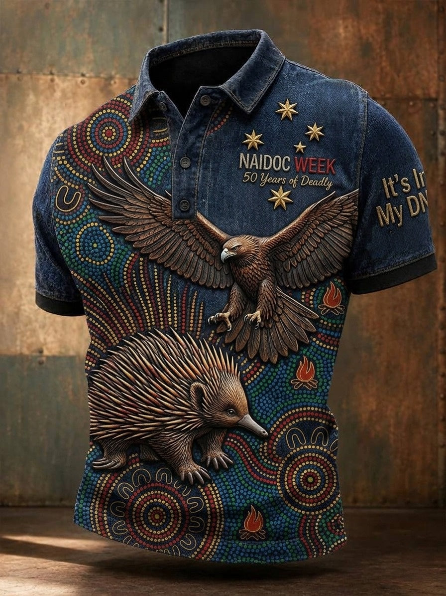 Men's AU Aboriginal Culture IT'S IN MY DNA Short-Sleeve Polo Shirt