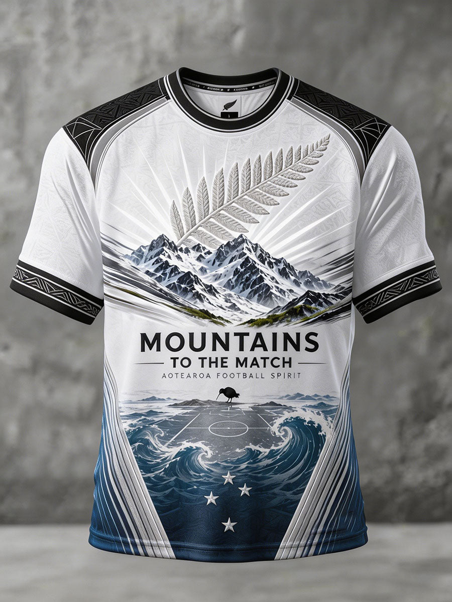 Men's NZ Football Lover Art Printed T-shirt