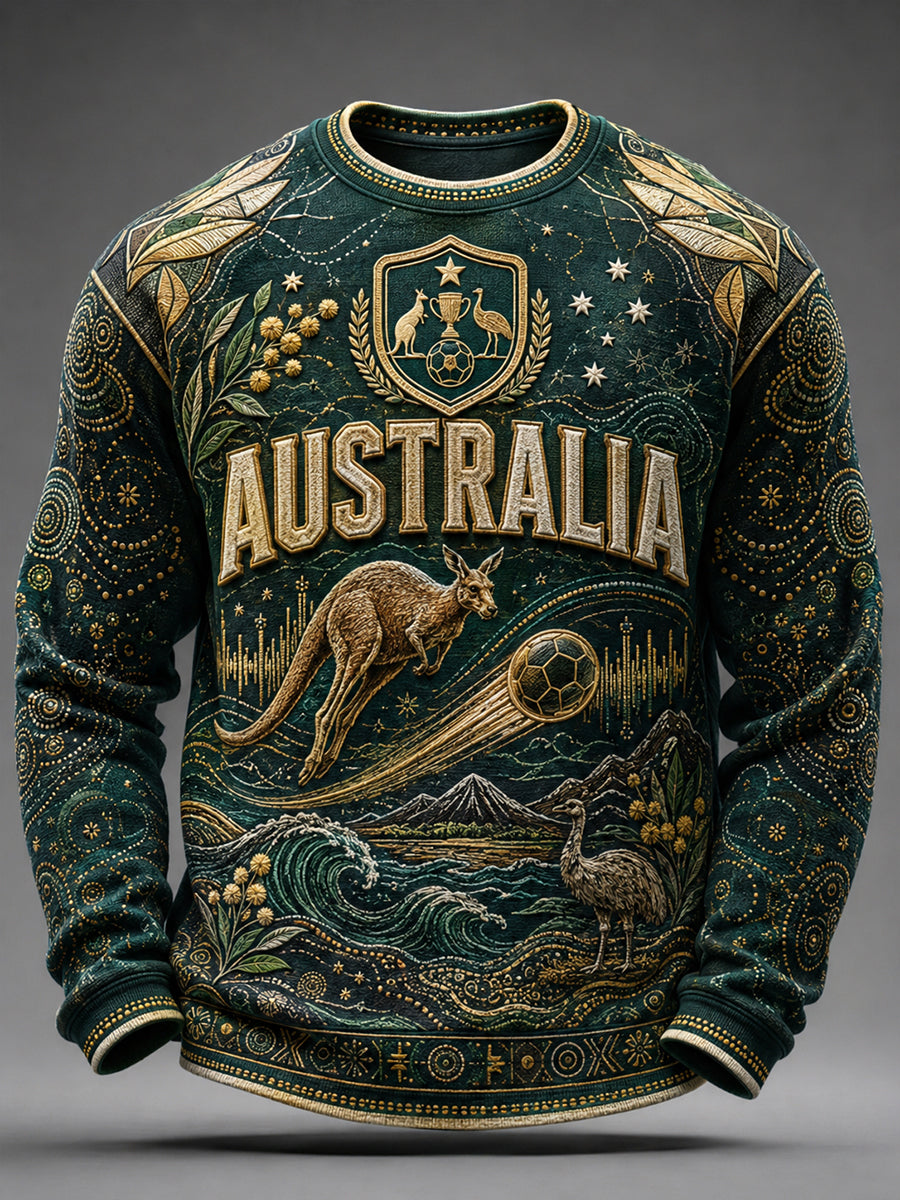 Men's Australia Football Waffle Long Sleeve T-Shirt