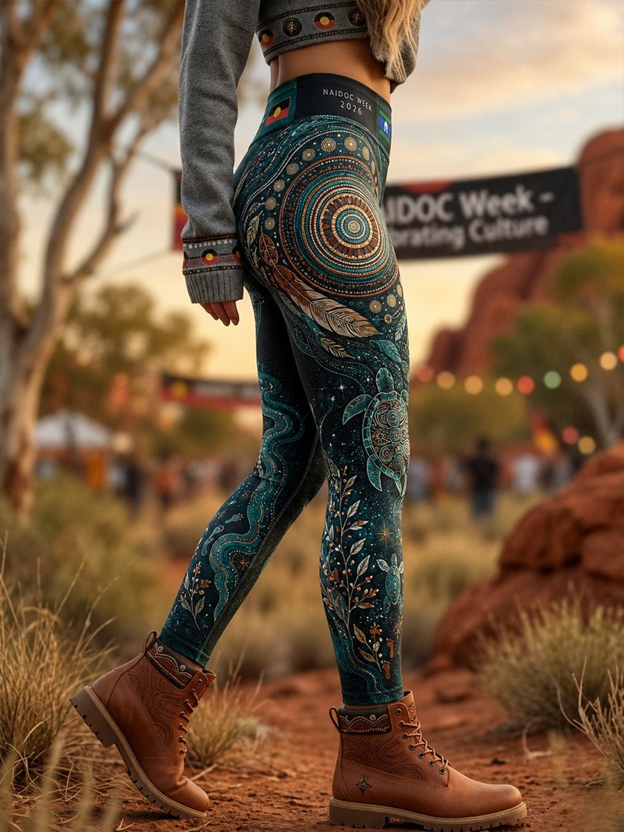 Women's Australia Naidoc Week High-Waisted Slim Fit Casual Leggings