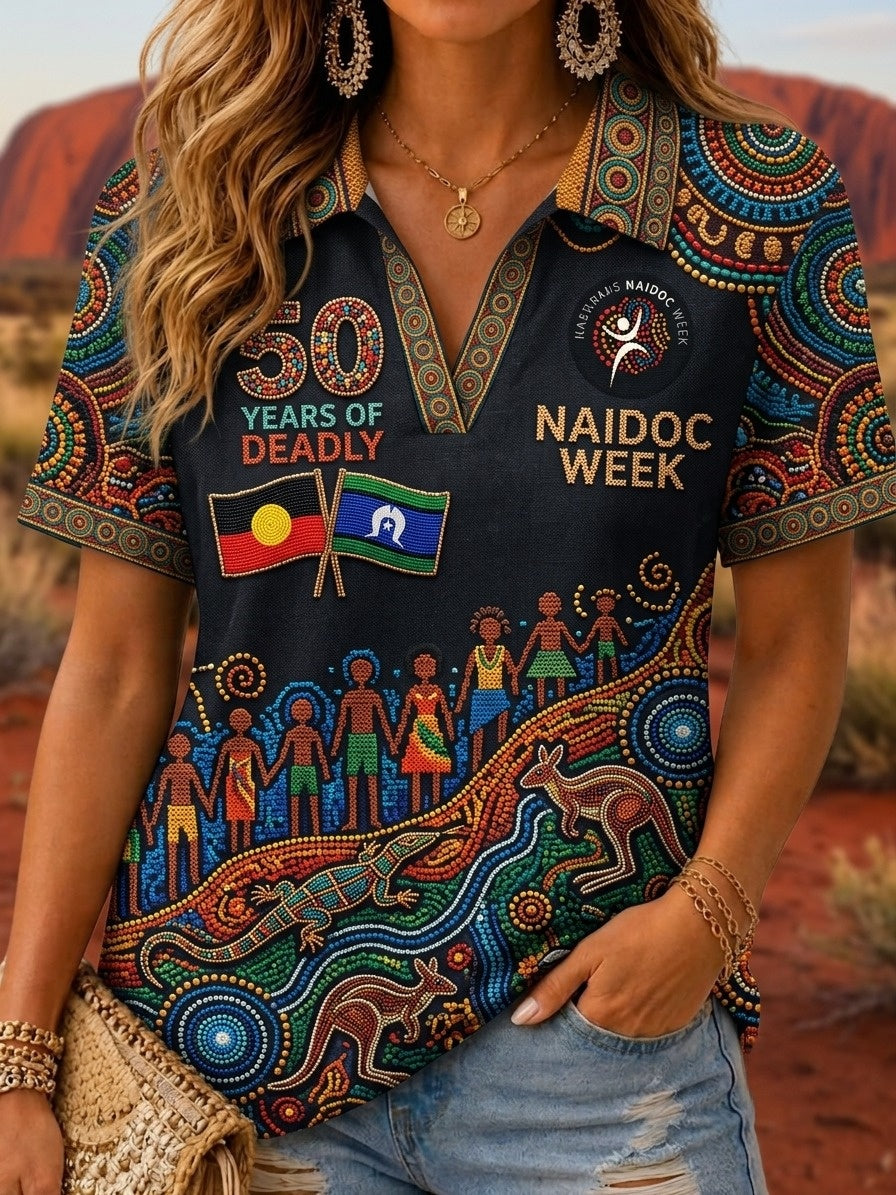 Women's Australia Naidoc Week V-neck T-Shirt