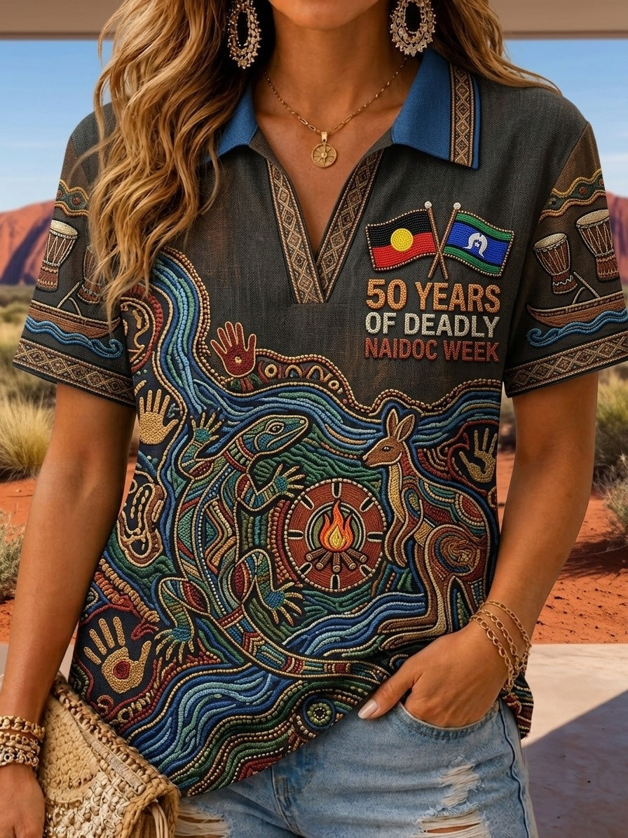Women's Australia Naidoc Week V-neck T-shirt