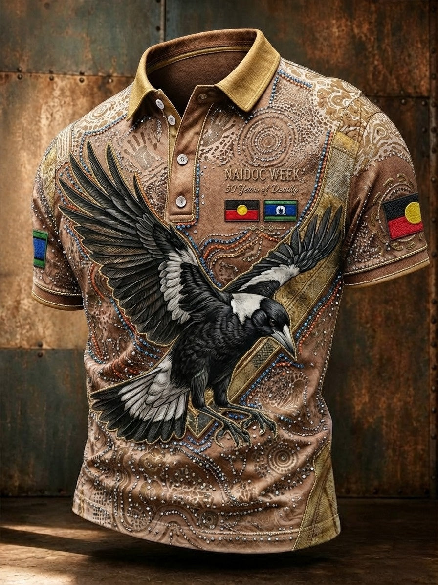 Men's AU Aboriginal Culture Short-Sleeve Polo Shirt