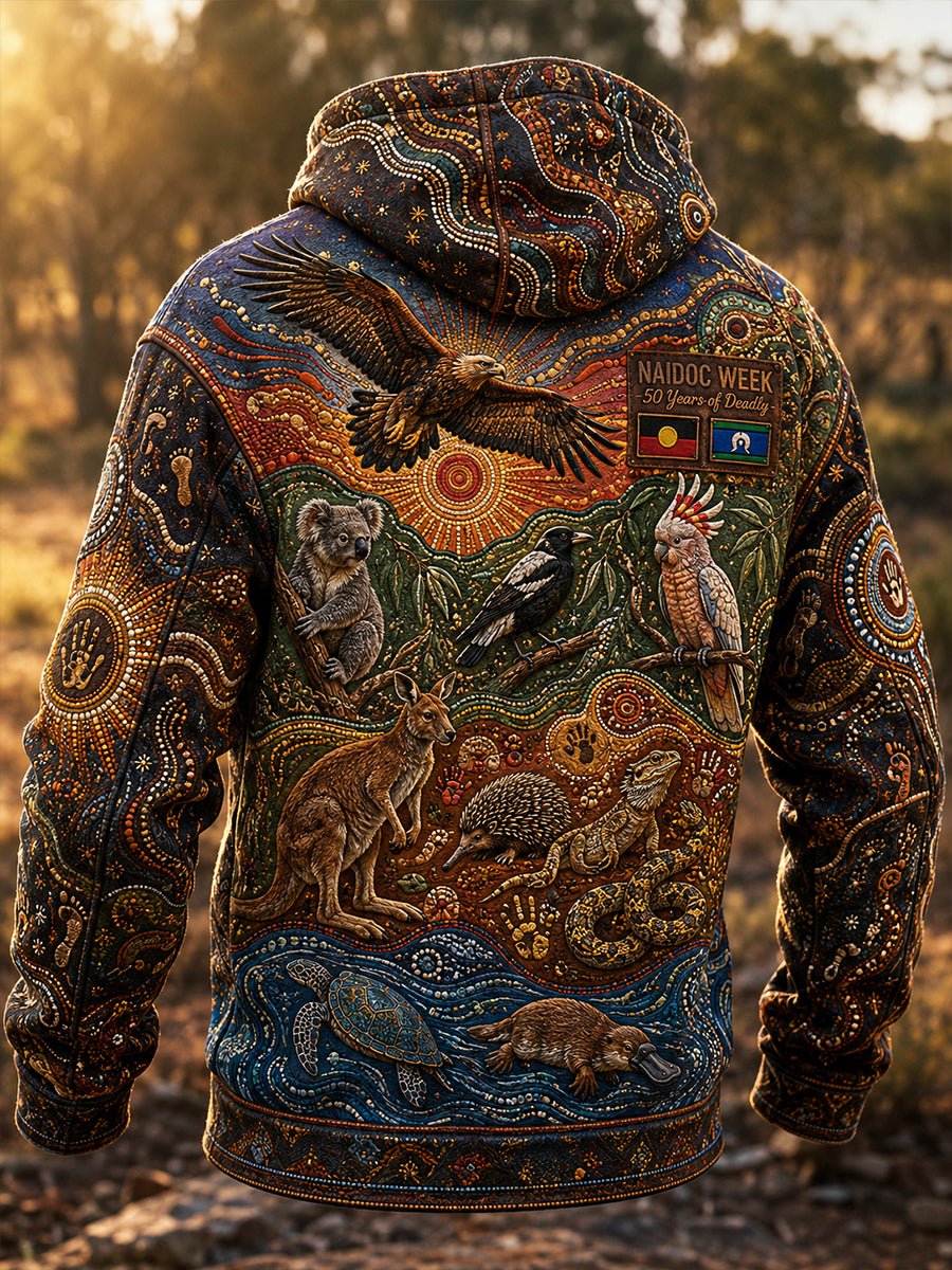 Men's Australia Naidoc Week Oversized Drop-Shoulder Hoodie With Pockets
