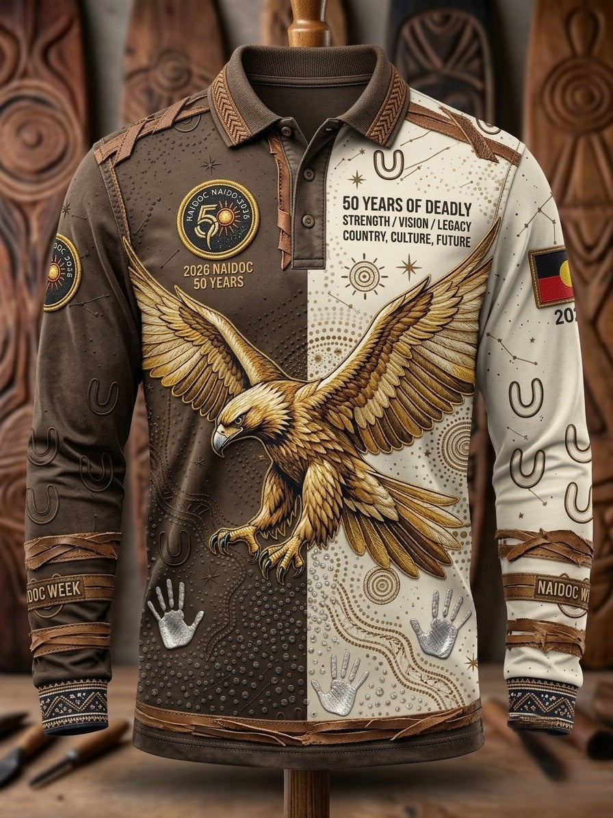 Men's Australia Naidoc Week Long-Sleeve Polo Shirt