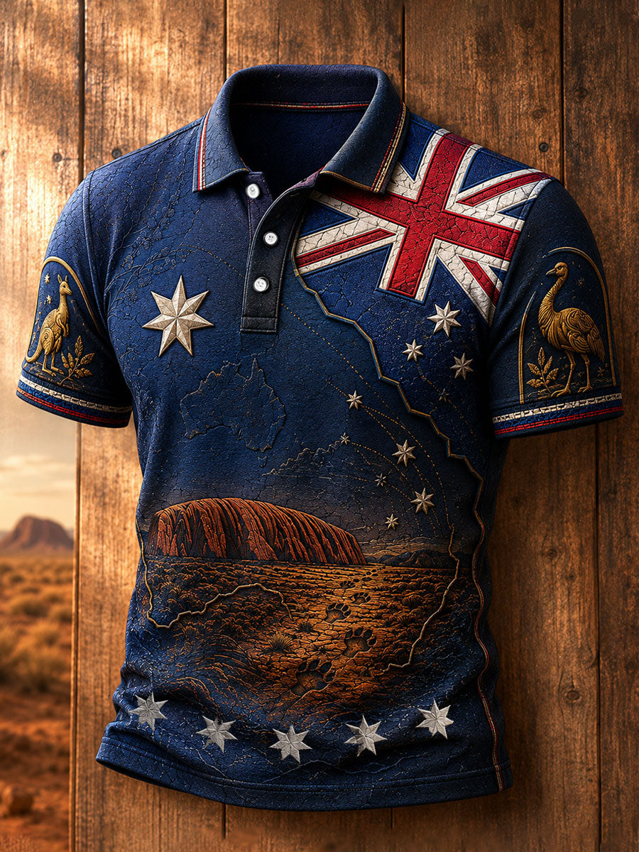 Men's Australia Pride Art Printed Casual Tops
