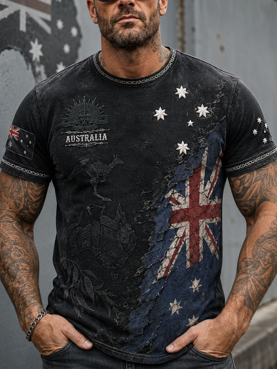 Men's Australia Pride Art Printed T-shirt