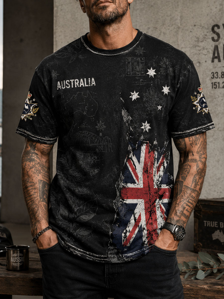 Men's Australia Pride Art Printed T-shirt