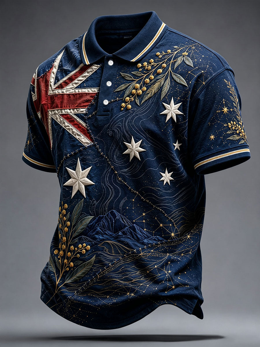 Men's Aussie Pride Australia Art Printed Casual Tops