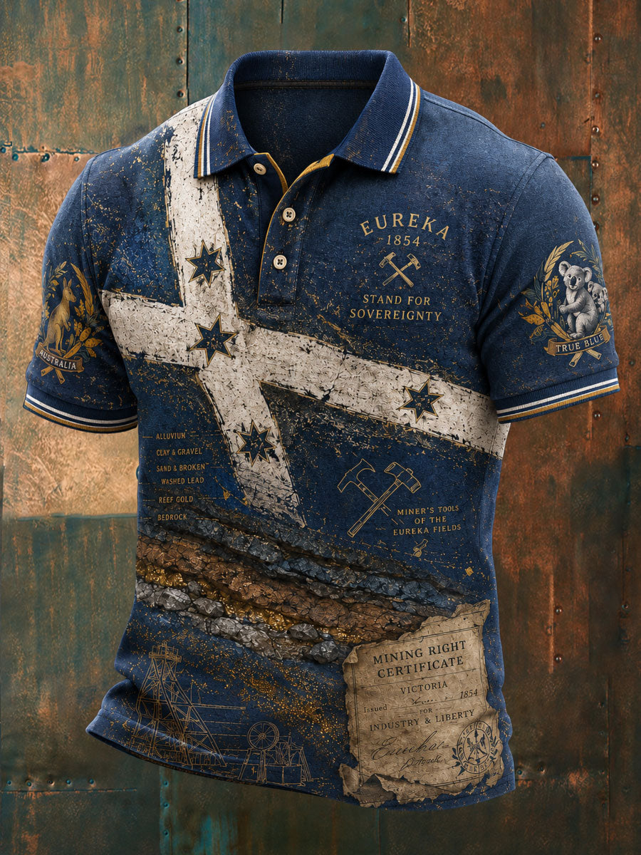 Men's Aussie Pride Eureka Art Printed Casual Tops
