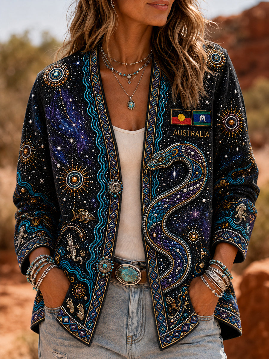 Women's Australia Naidoc Week Denim Casual Cardigan
