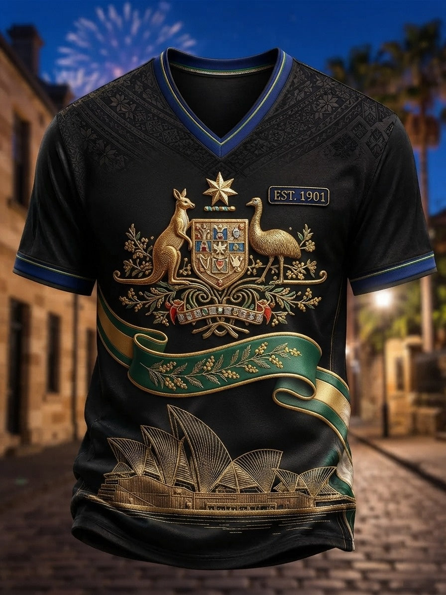 Men's Australia Pride Art Printed T-shirt