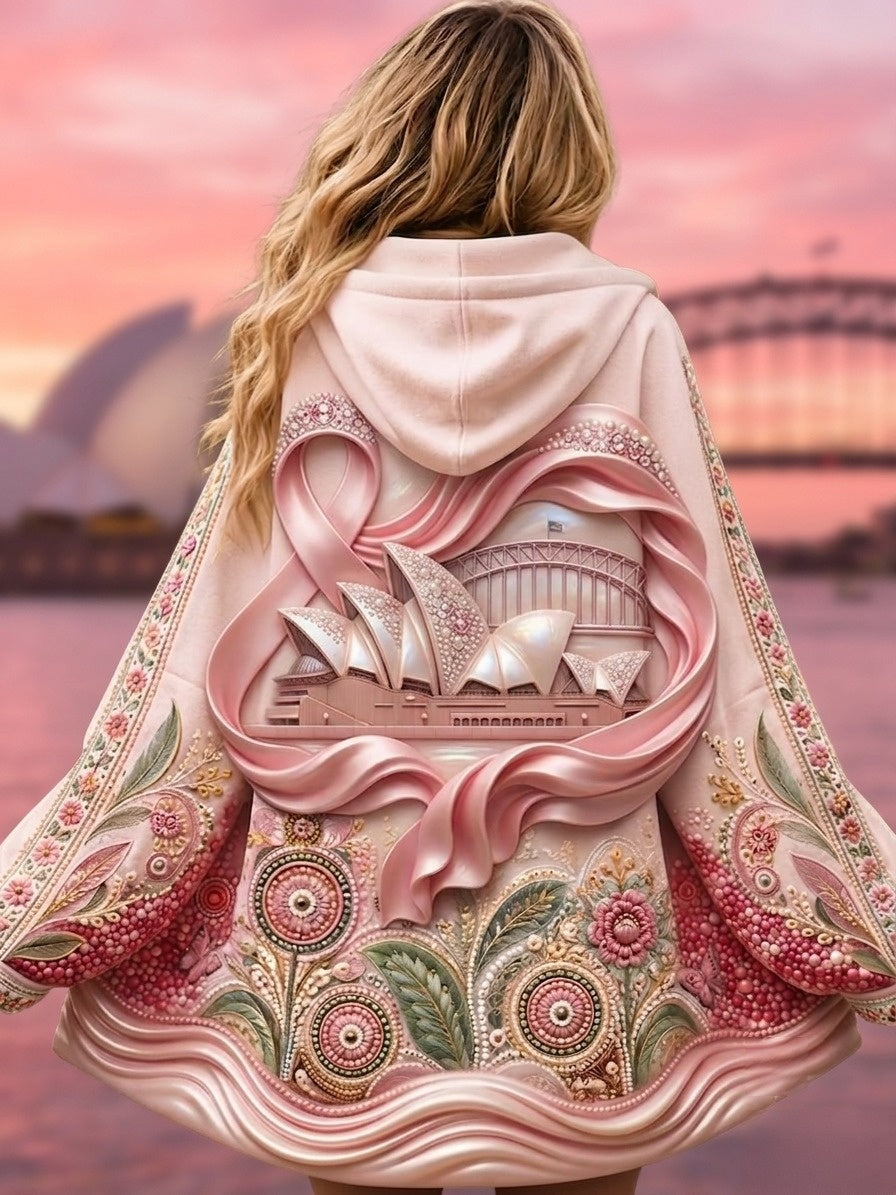 Women's Australian Breast Cancer Awareness Zip-Up Hoodie