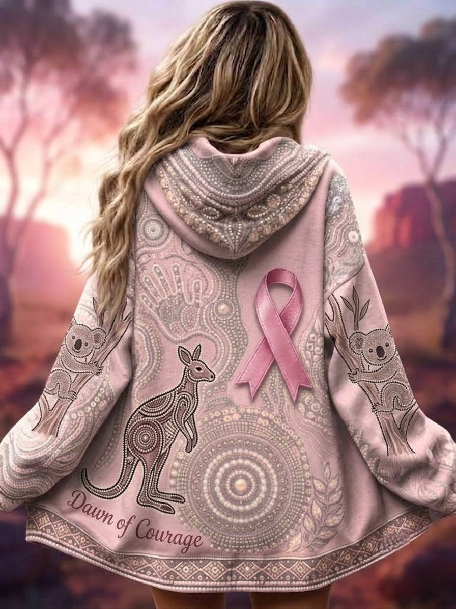 Women's Breast Cancer Awareness Australia Zip-Up Hoodie