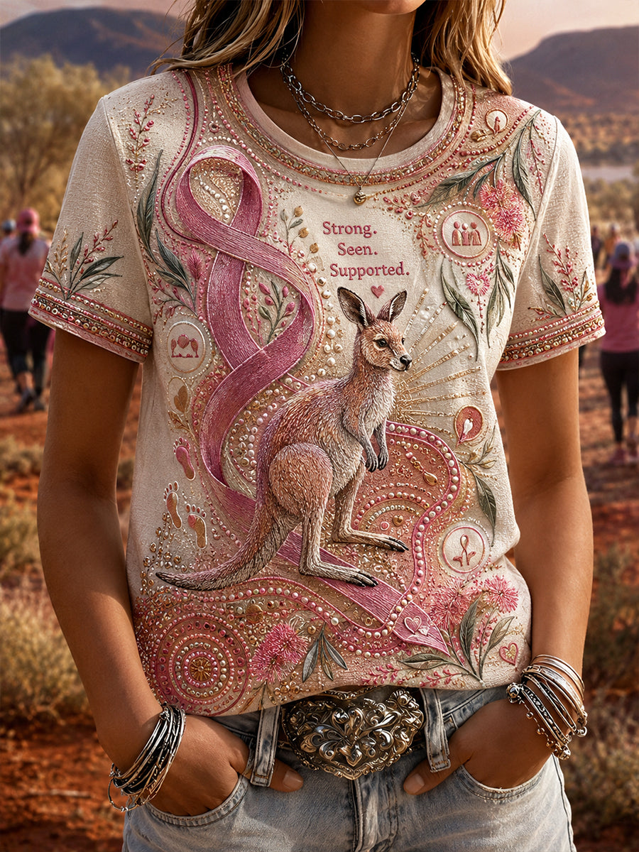 Women's Australia Breast Cancer Awareness Short-Sleeved T-Shirt