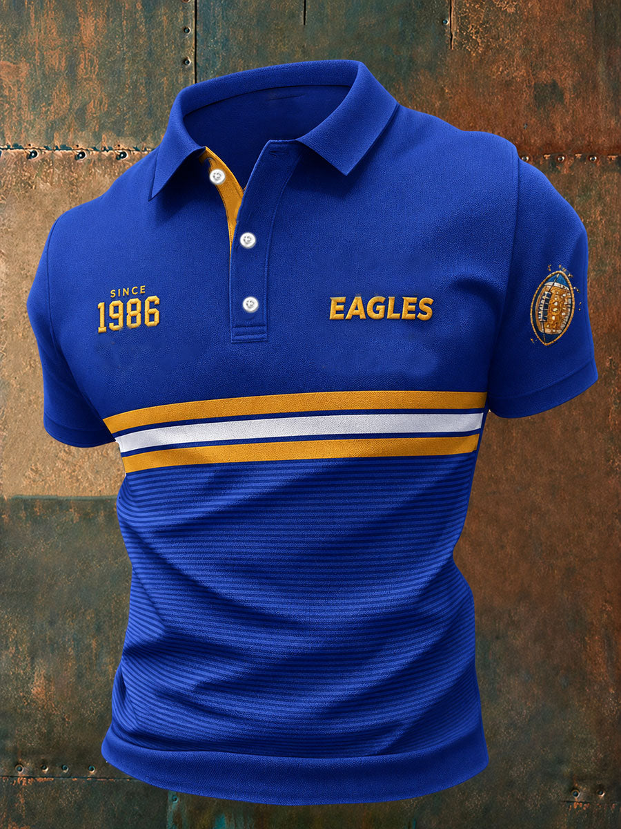 Men's AU Footy Lover Eagles Art Printed Casual Tops
