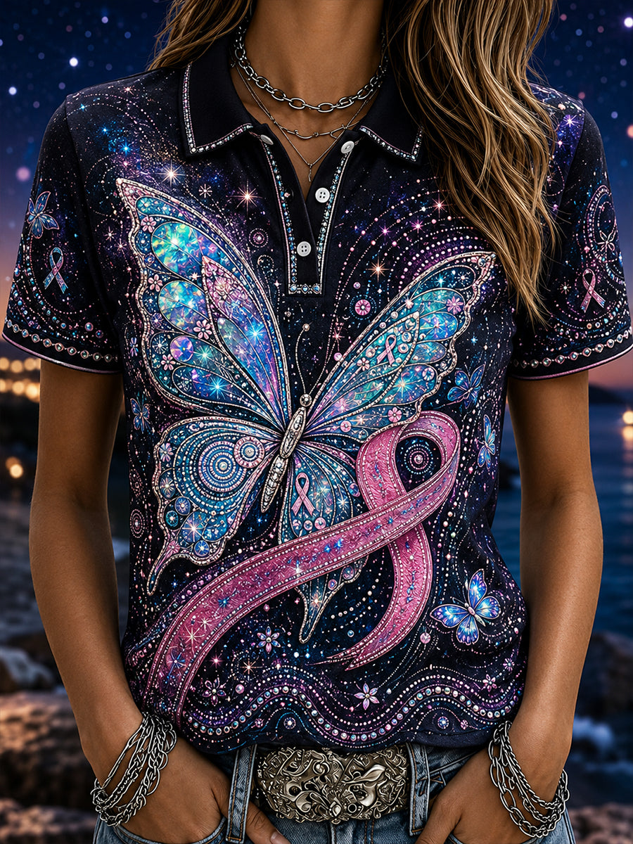 Women's Australia Breast Cancer Awareness Polo T-Shirt