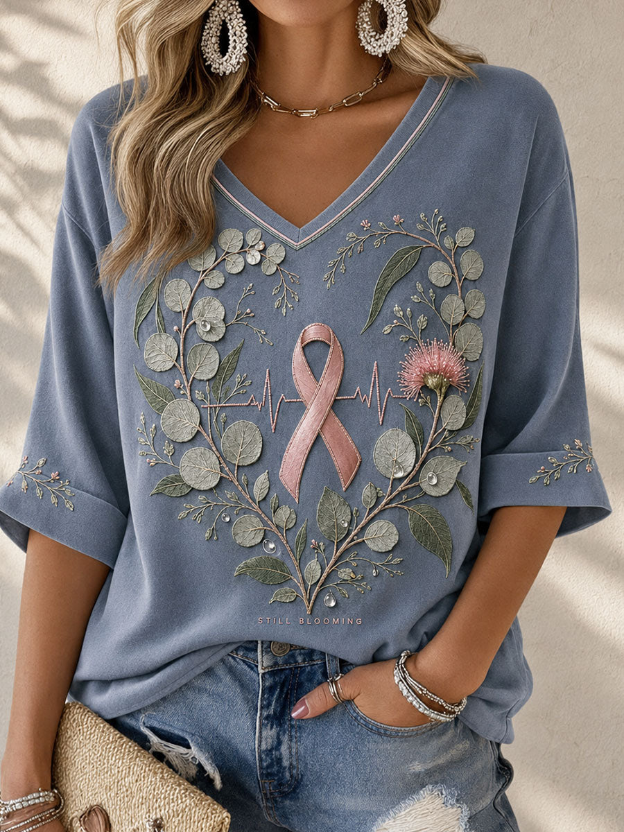 Women's Australia Breast Cancer Awareness Art Printed T-shirt