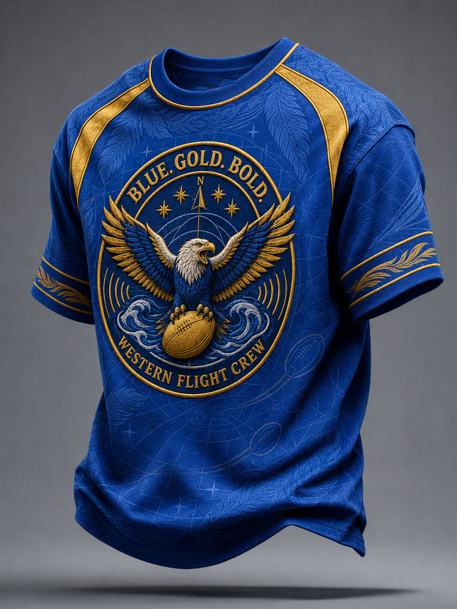 Men's AU Footy Lover Eagles Art Printed T-shirt