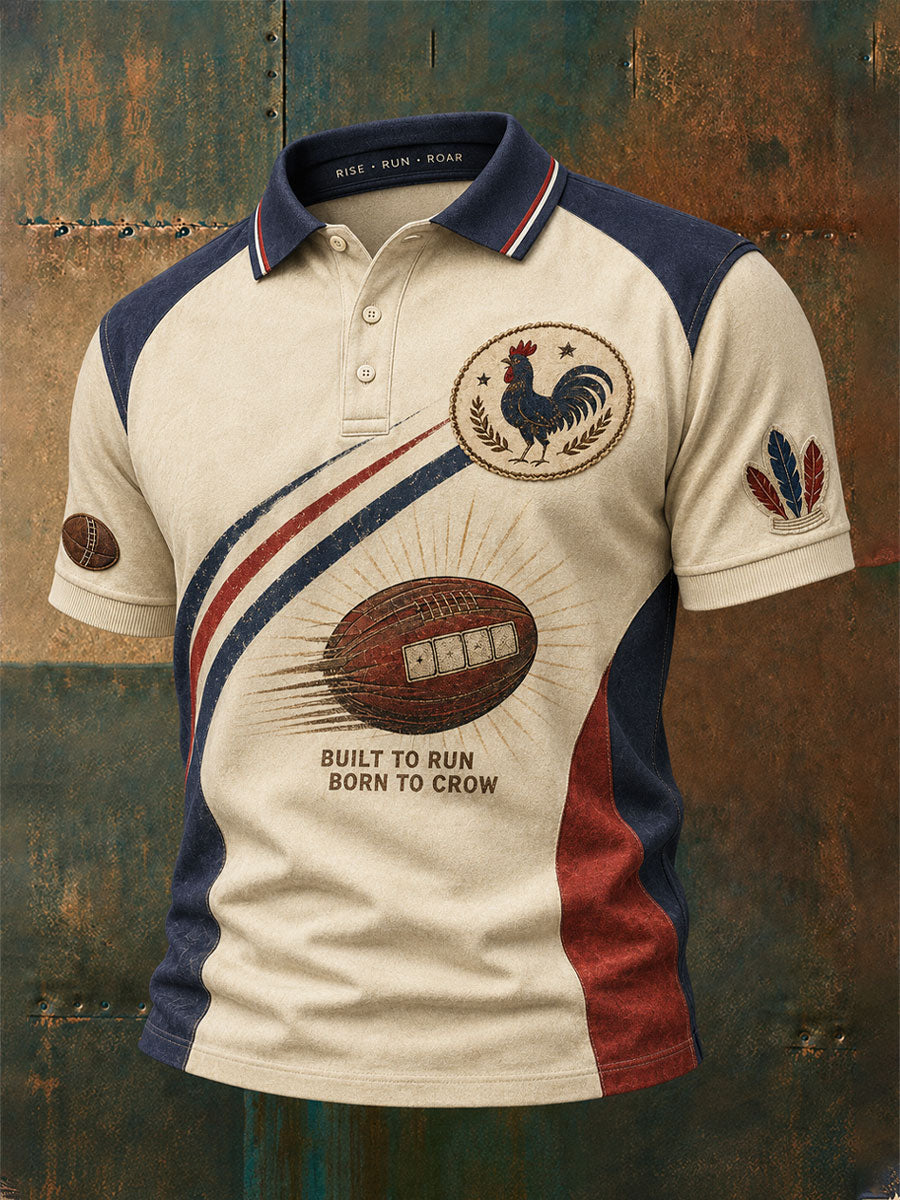 Men's Australia Rugby Lover Rooster Art Printed Casual Tops