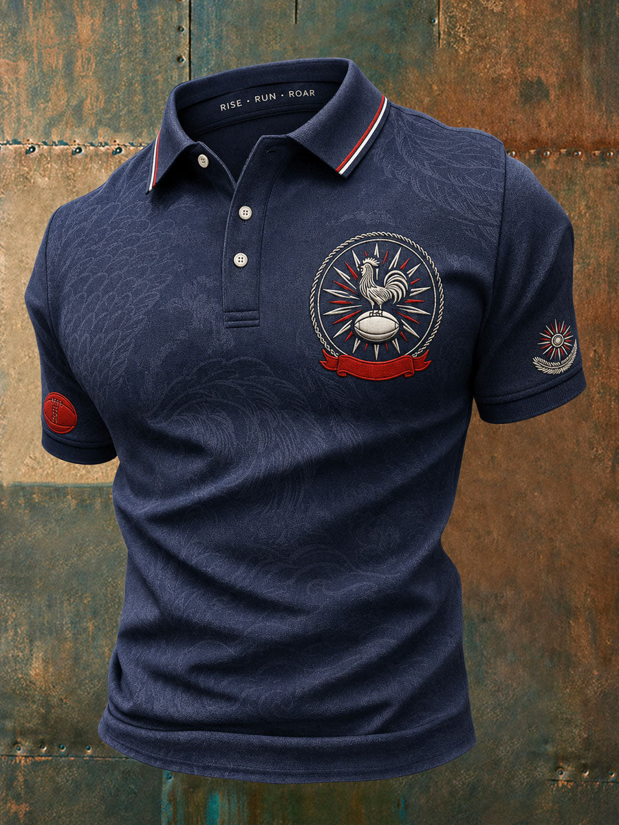 Men's Australia Rugby Lover Rooster Art Printed Casual Tops