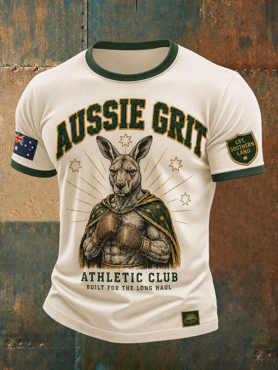 Men's Australia Aussie Proud Art Printed T-shirt