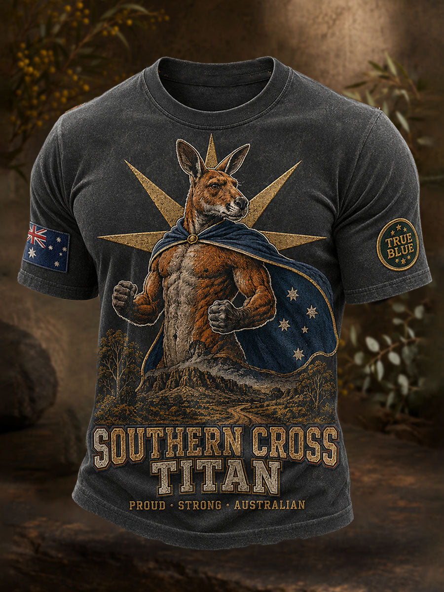 Men's Australia Aussie Proud Art Printed T-shirt