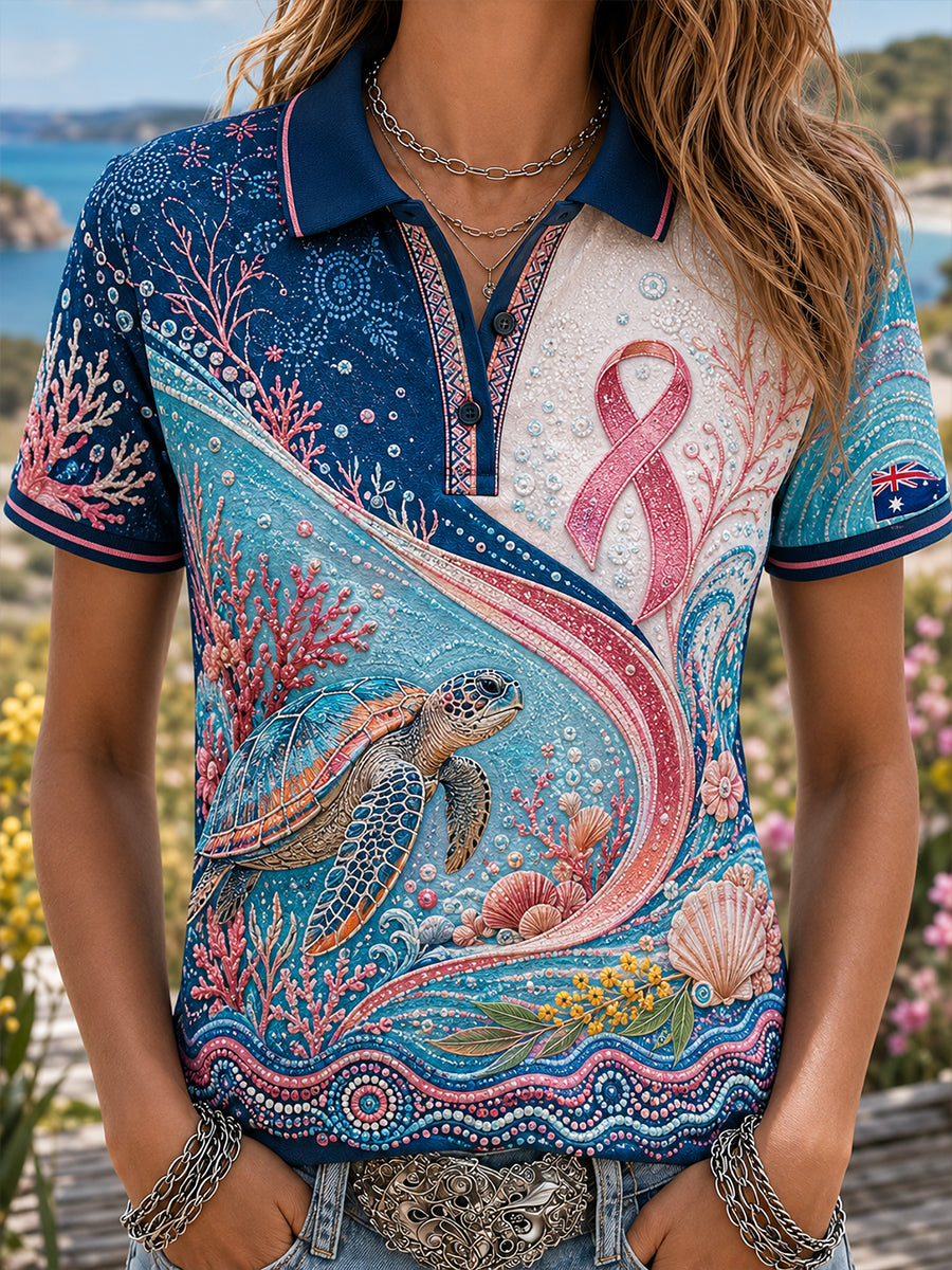 Women's Breast Cancer Awareness Australia Polo T-Shirt