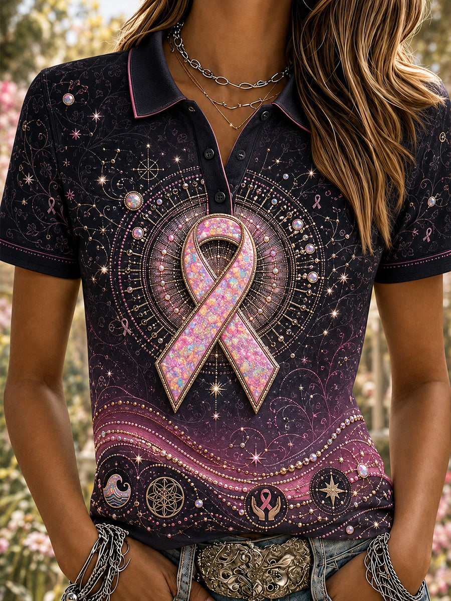 Women's Breast Cancer Awareness Australia Polo T-Shirt