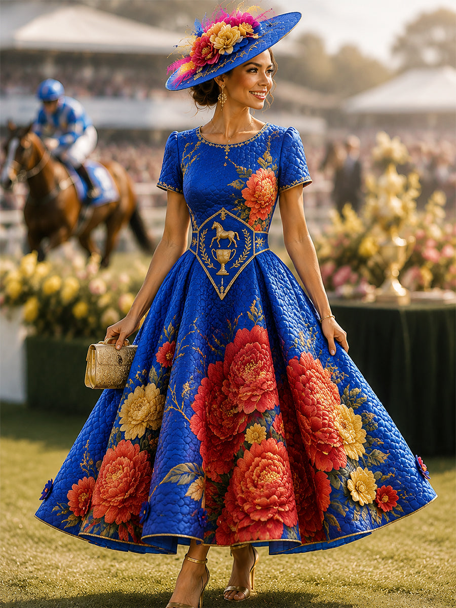 Women's Vintage Melbourne Cup Australian Horse Racing Dress