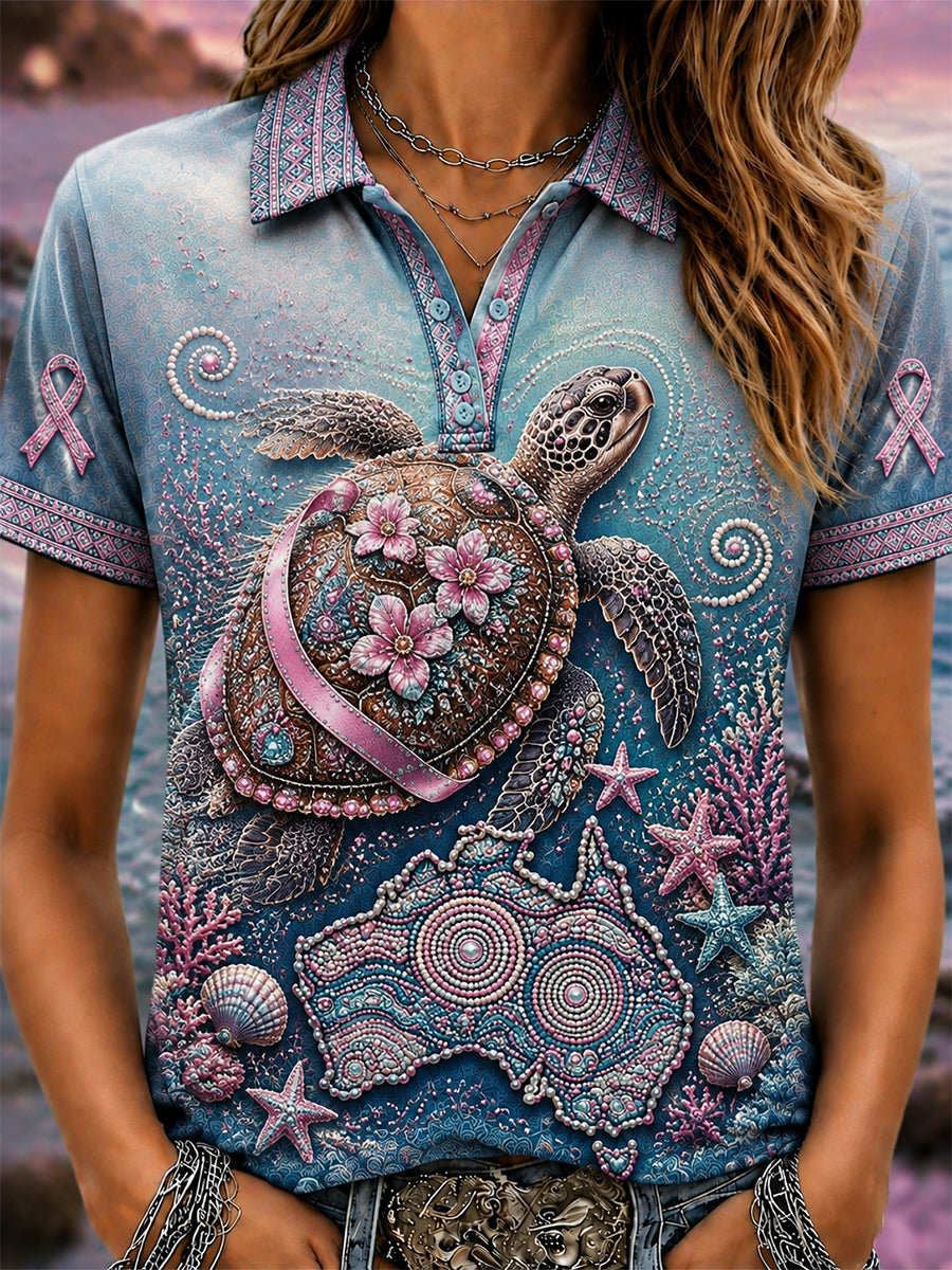 Women's Breast Cancer Awareness Australia Polo T-Shirt