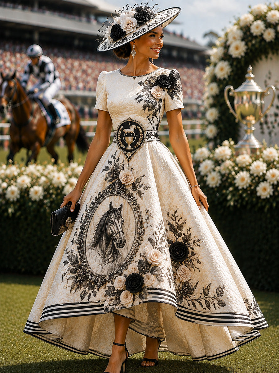 Women's Vintage Melbourne Cup Australian Horse Racing Dress