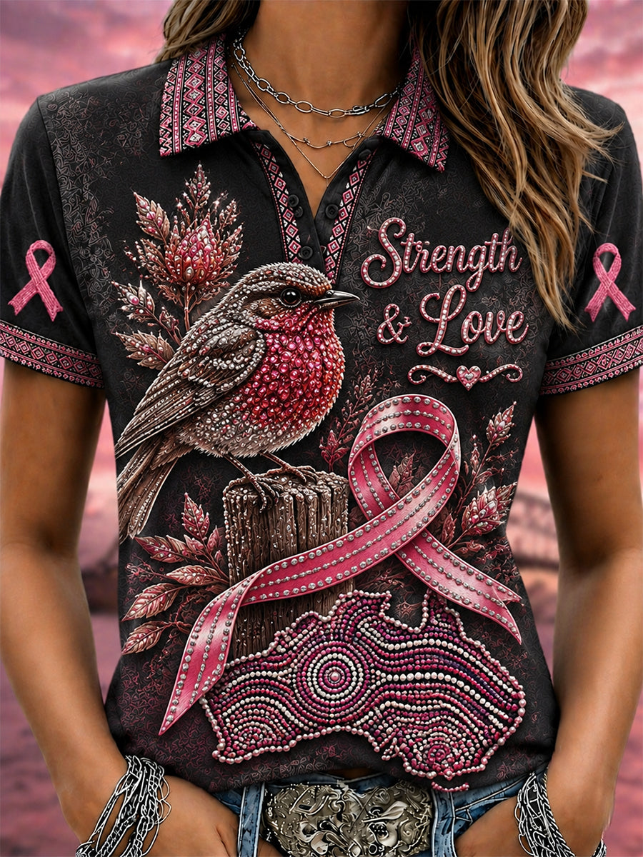 Women's Breast Cancer Awareness Australia Polo T-Shirt