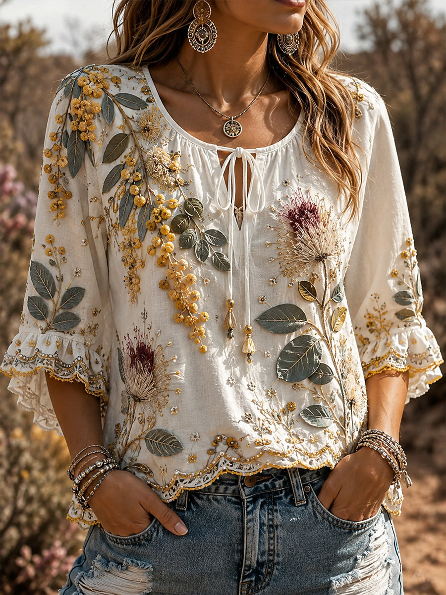 Women's ustralian Wildflower Season Print T-Shirt