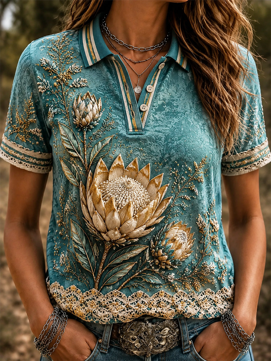 Women's Australian Plants Polo T-Shirt