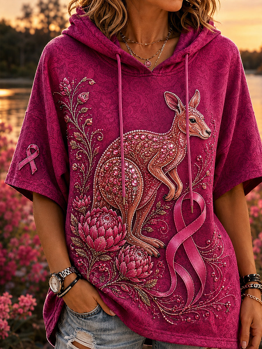 Women's Breast Cancer Awareness Australia Short-Sleeve Hoodie