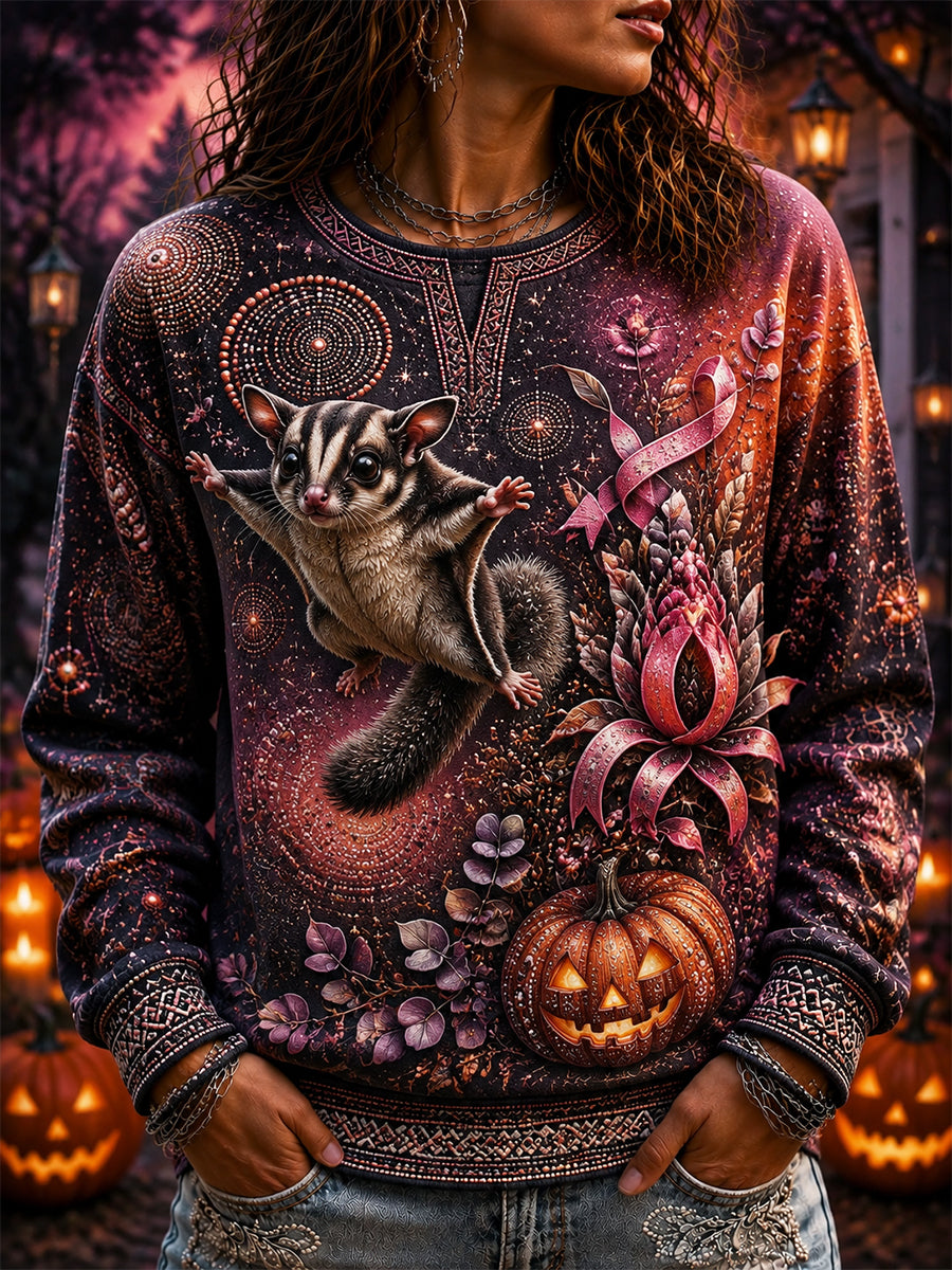 Women's Australian Breast Cancer Awareness Halloween Sweatshirt