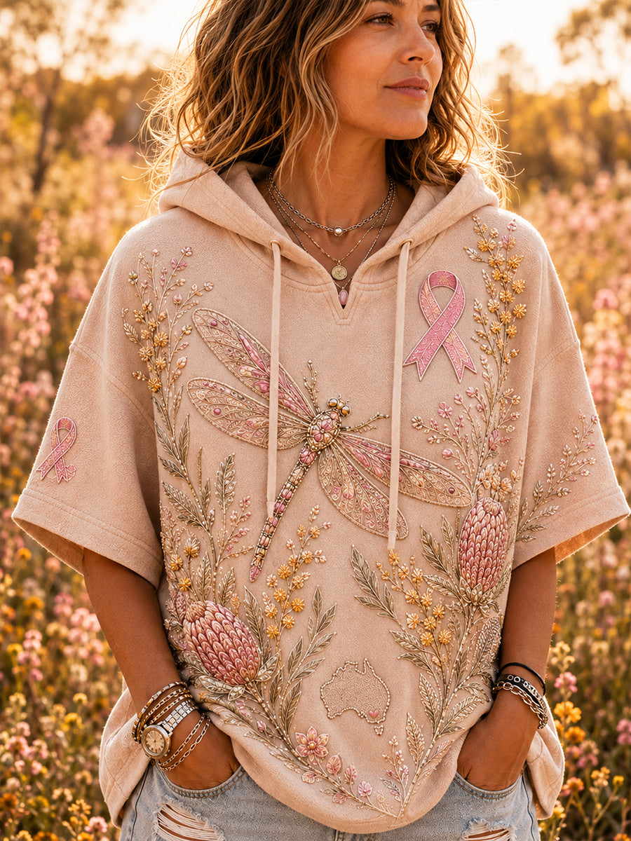 Women's Breast Cancer Awareness Australia Short-Sleeve Hoodie