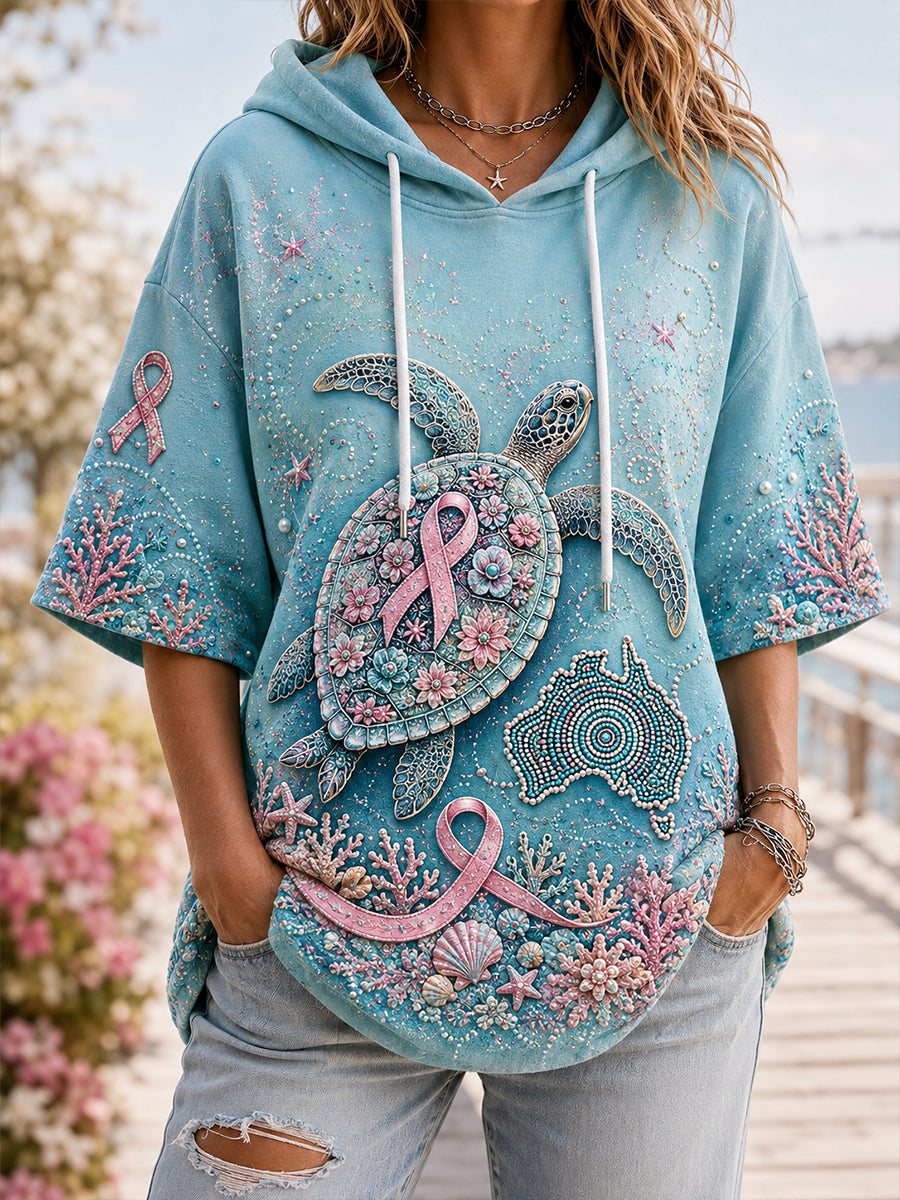 Women's Breast Cancer Awareness Australia Short-Sleeve Hoodie