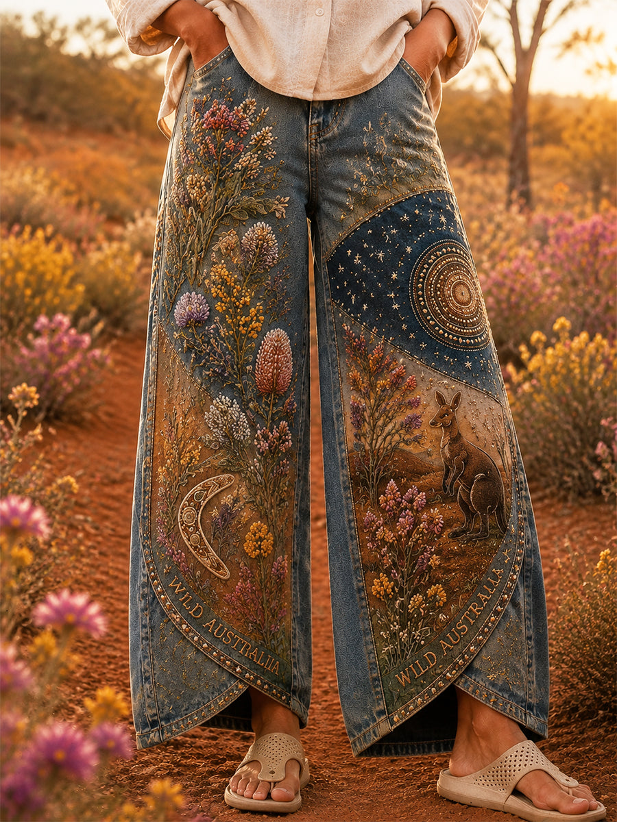 Women’s Retro Australian Wildflower Season Trousers