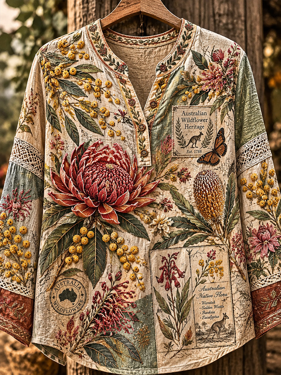 Women's Australian Plants Art Print Casual Top