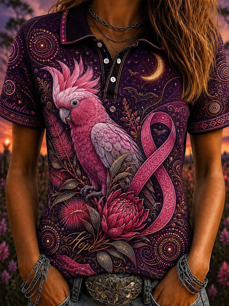 Women's Australian Pink October Breast Cancer Halloween Short-Sleeved T-Shirt