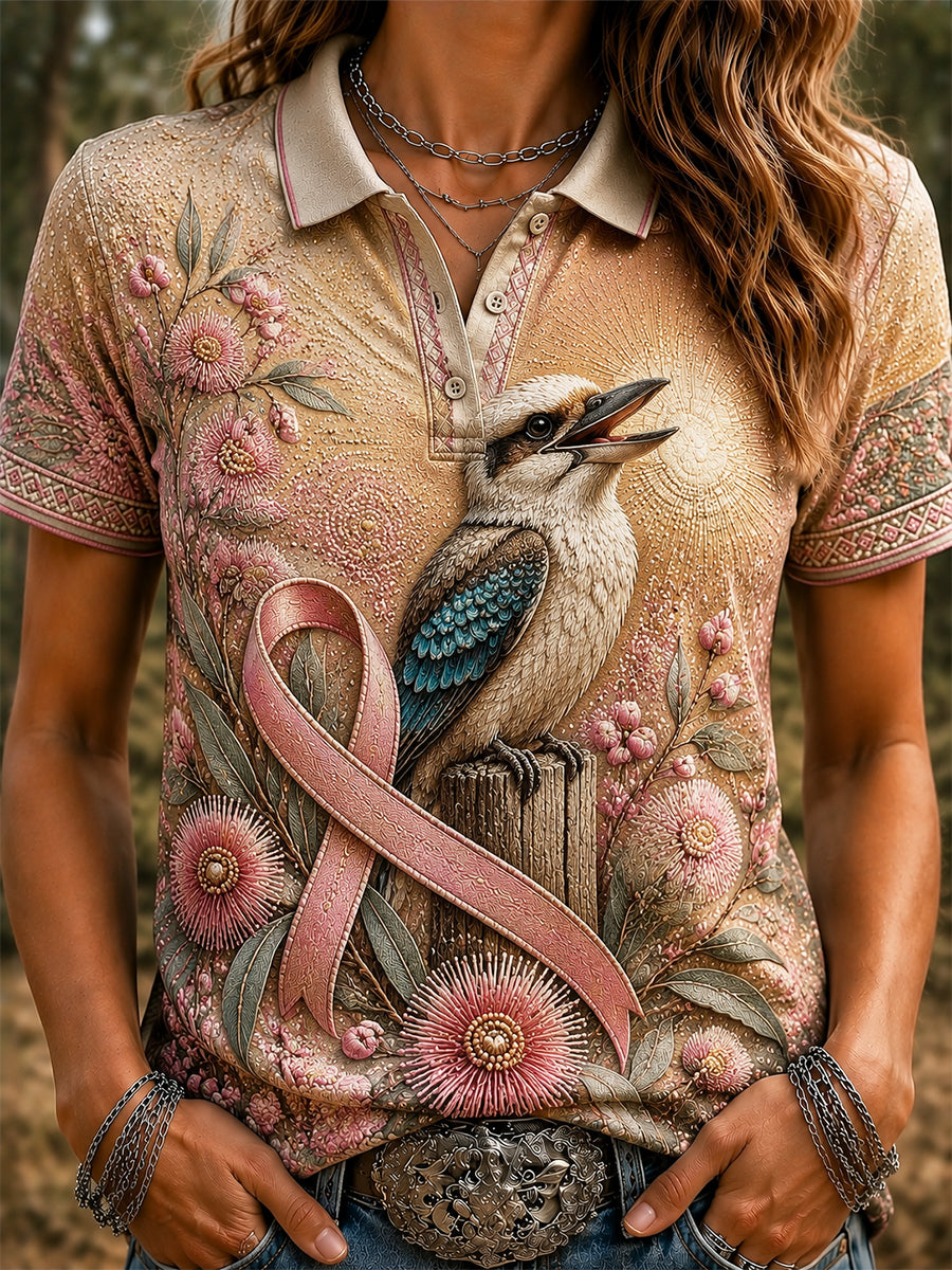 Women's Australian Breast Cancer Awareness Polo T-Shirt