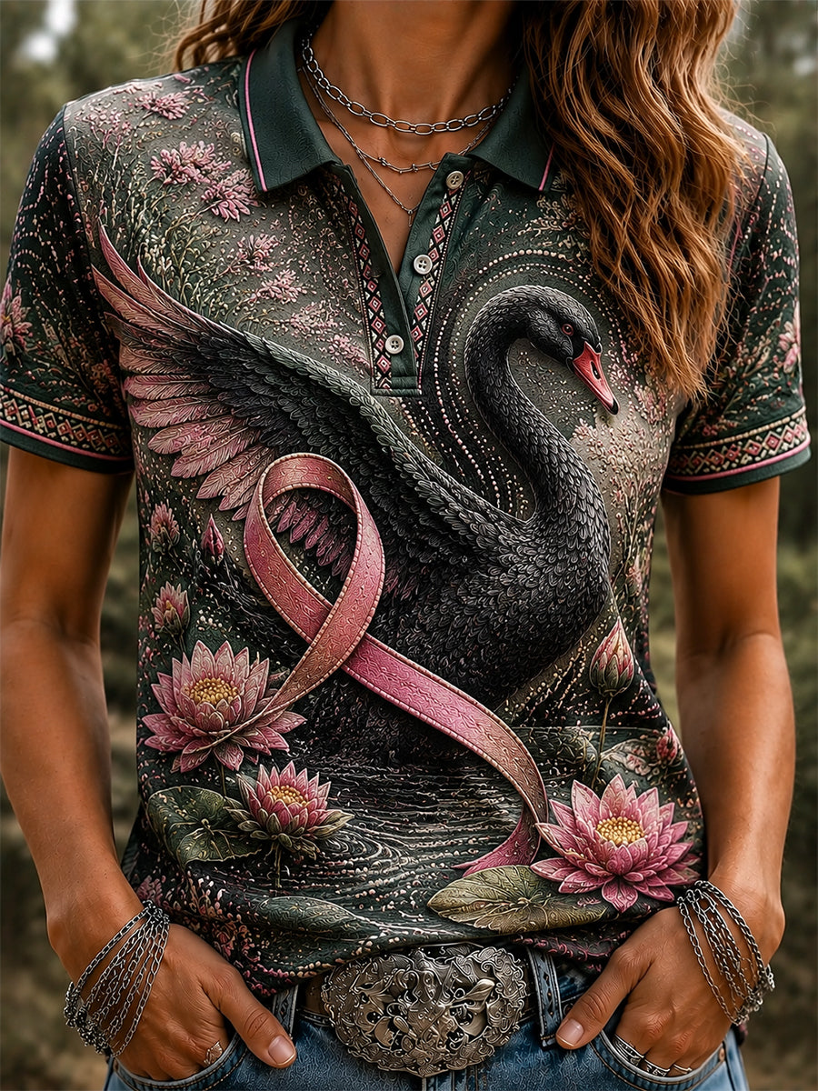 Women's Australian Breast Cancer Awareness Polo T-Shirt